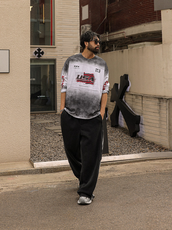 (L-4XL)<br>나바시노 Semi-wide fit banding pants 701