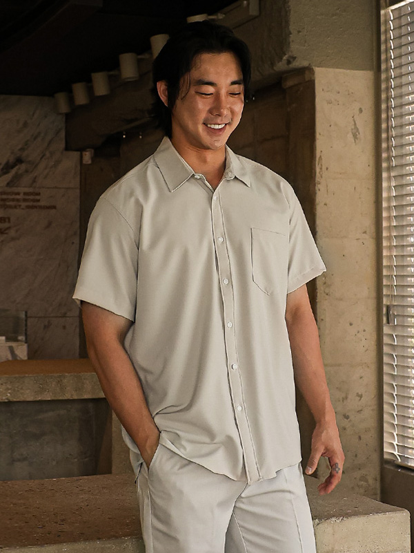 (L-5XL)<br>캐플란 Cooling spandex short-sleeved shirt