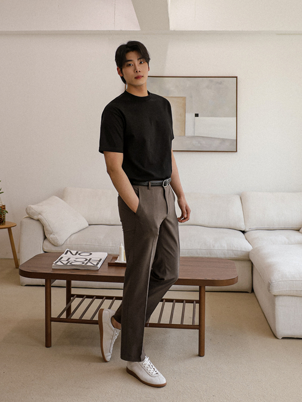 (M-5XL)<br>박음질 없는 Neat Basic short-sleeved T-shirt