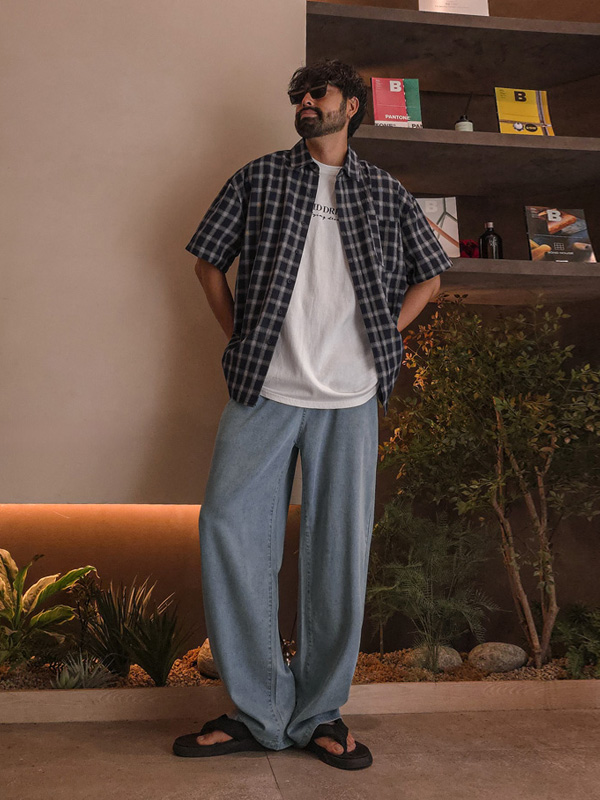 (L-5XL)<BR>리마노바 Semi-wide fit denim banding pants