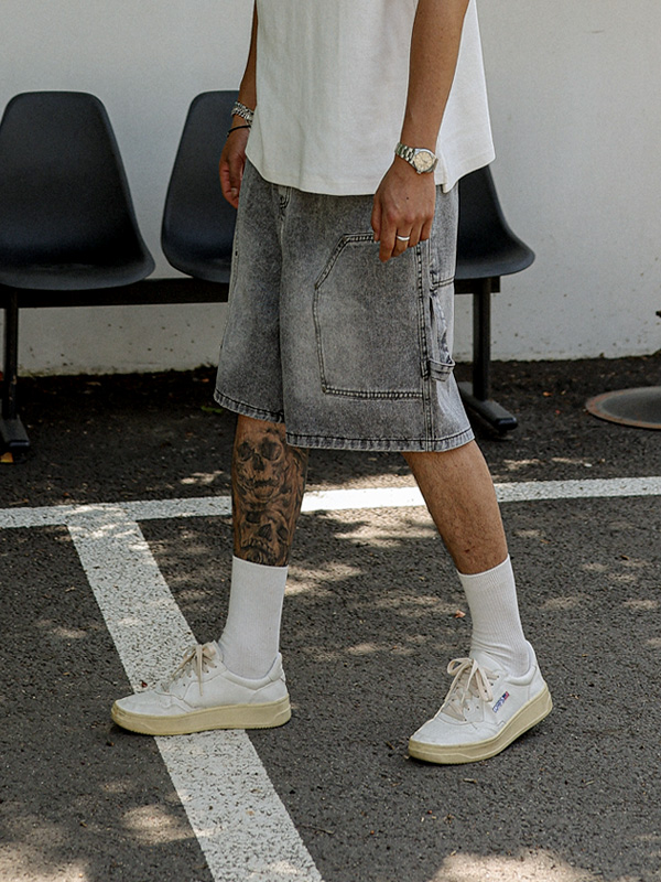 (L-6XL)<br>보르보르 denim banding shorts 40628