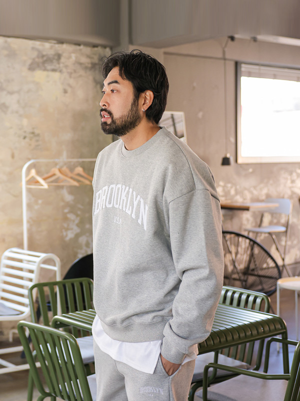 [SET](L-6XL)<BR>Brooklyn Training Set Hood/man-to-man T+조거/세미와이드<br><font color="#098a09"><B>기장선택 상(Basic,Long+6cm),하(Basic,Long+8cm)</B></font>