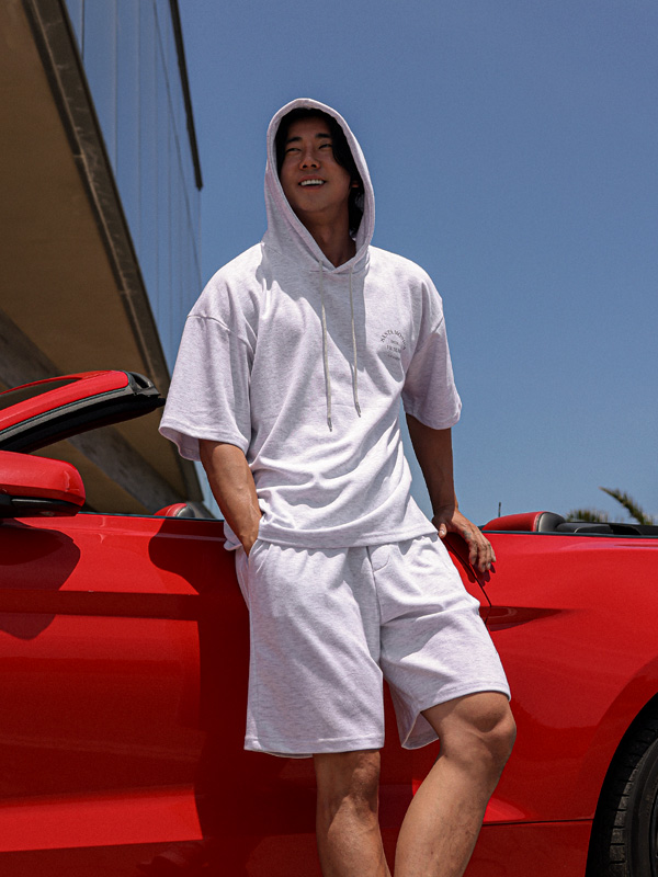 [SET](XL-6XL)<BR>코타비 반팔후드+하파다 Banding Shorts