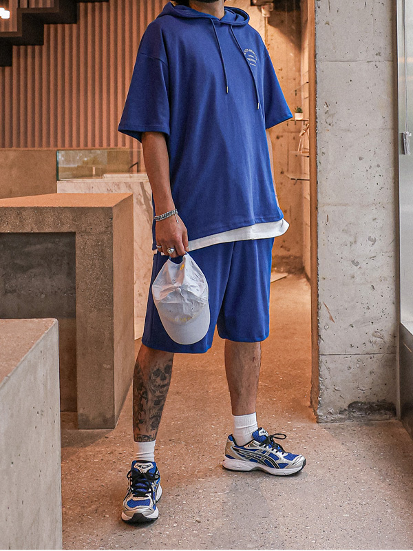 [SET](XL-6XL)<BR>코타비 반팔후드+하파다 Banding Shorts