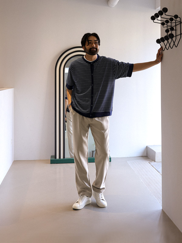 (M-4XL)<br>보로디노 stripe 반팔가디건