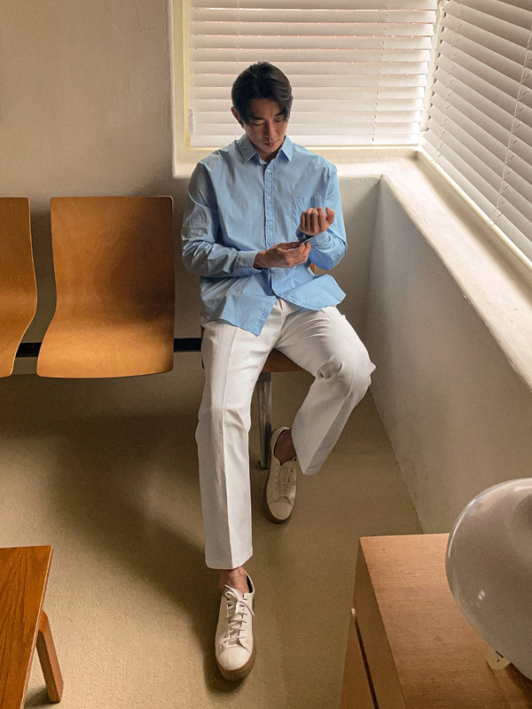 (M-7XL)<br>스탤론 basic shirt<br><font color="#fb5ec9"><B>[1+1]</B></font>