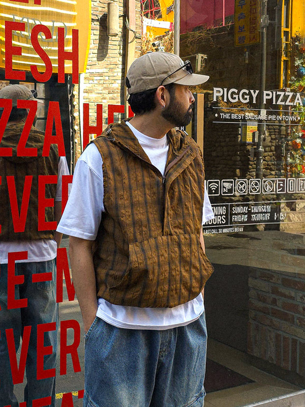 톤크 anorak 체크조끼