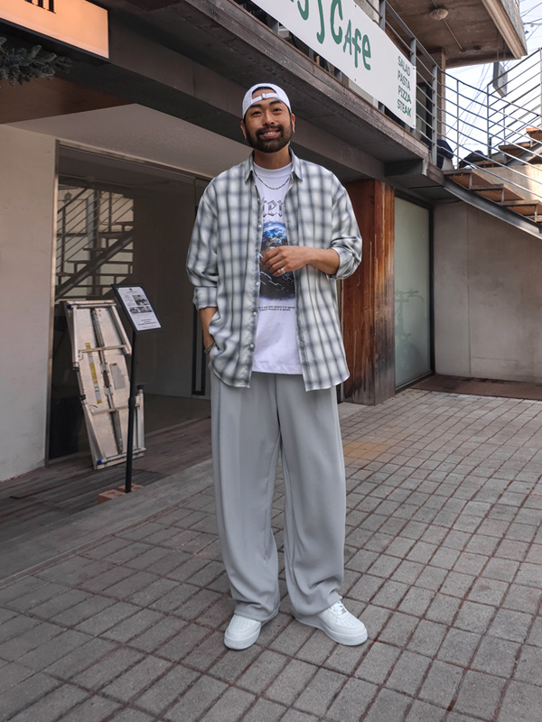 (L-4XL)<BR>라트람 checkered shirt 110