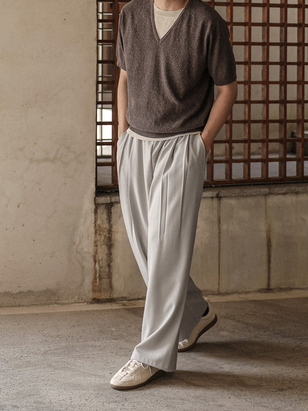 (L-4XL)<BR>로파르 wide fit Banding Slacks 74