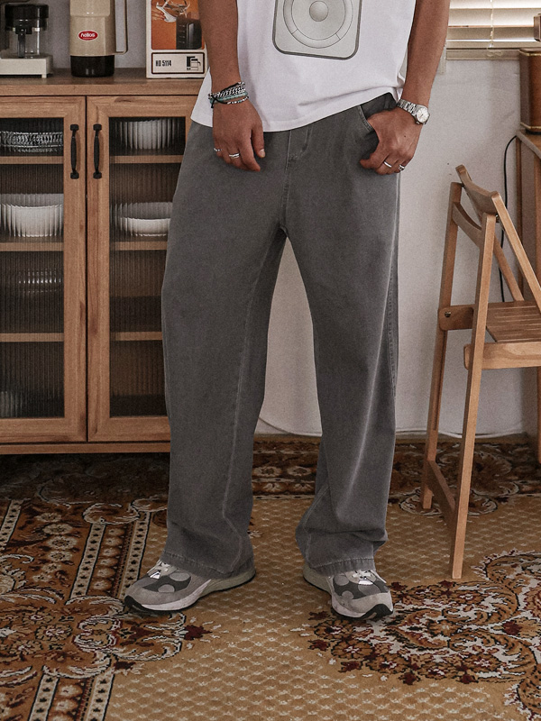 (XL-6XL)<BR>토르카만 Semi-wide fit denim banding pants 9513