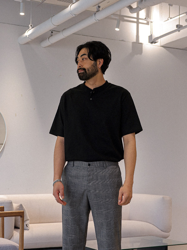 (M-4XL)<br>루간스크 Henley neck Short T shirts