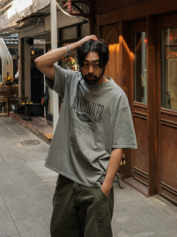 (M-5XL)<br>바이다보 pigment Short T shirts