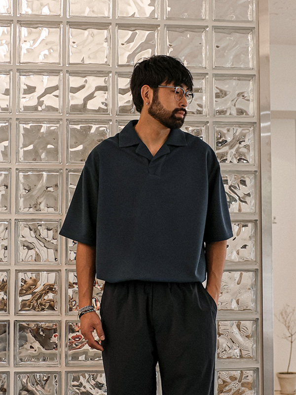 (L-7XL)<BR>에르딩 short-sleeved collar T-shirt