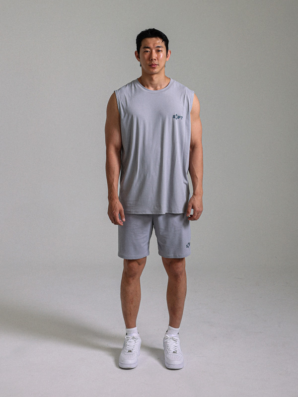 [SET](M-6XL)<BR>크크에 Training set(Sleeveless shirts/Short T shirts+Shorts)<br><font color=