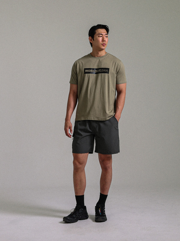 (L-5XL)<BR>바바킨 Banding cargo leggings shorts<br><font color="#072c81"><B>【 W.DNA 】</B></font>