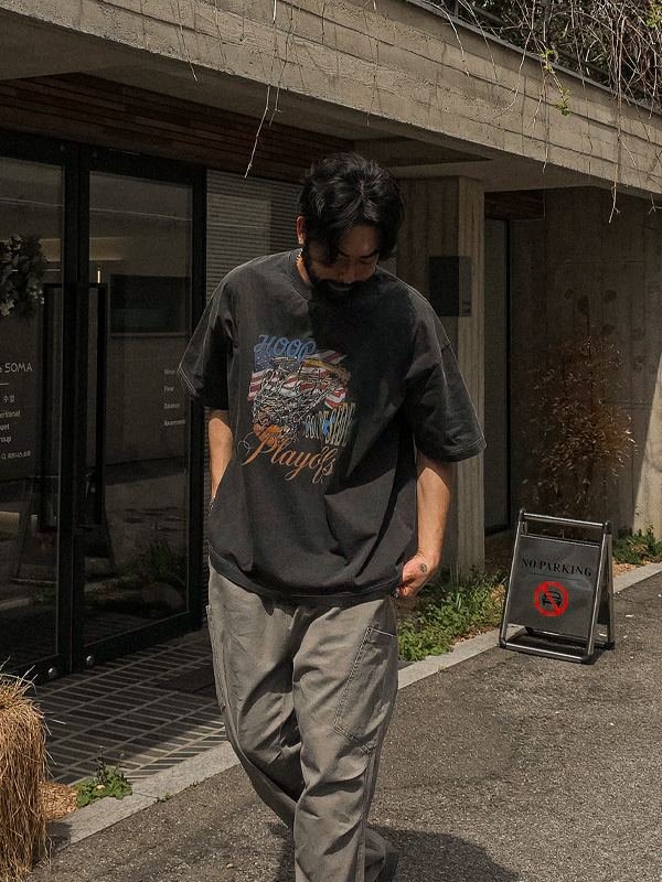 (XL-4XL)<br>루넬 pigment Short T shirts