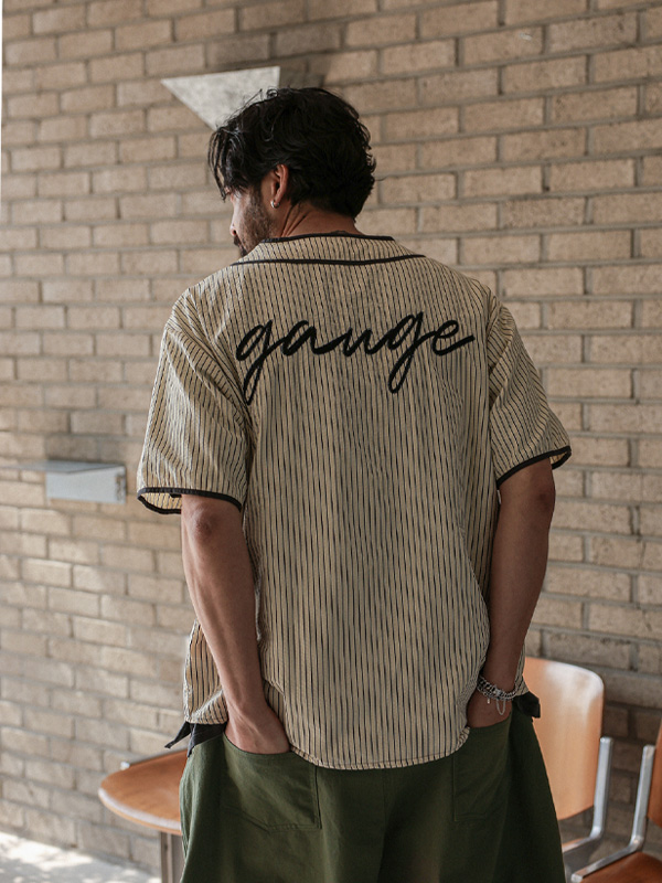 (XL-6XL)<BR>카바르다 Stripe Modal short-sleeved shirt