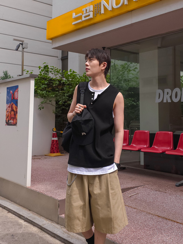 아르비다 Henley neck 레이어드나시