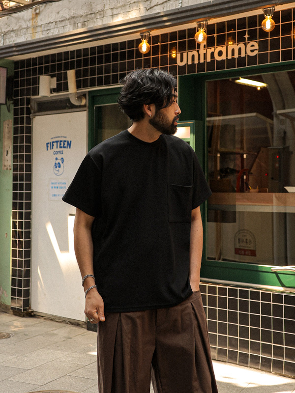 (L-7XL)<BR>라콘타 pocket short-sleeved T-shirt<br><font color=