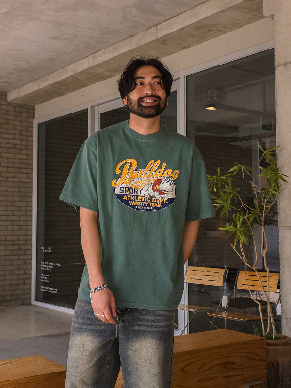 (L-6XL)<BR>해피불독 pigment Short T shirts