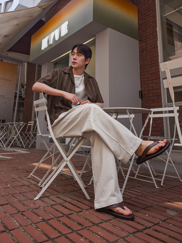 (L-7XL)<BR>터킷 Semi-wide fit banding cotton pants 473