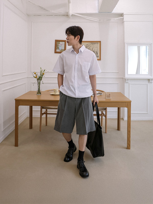 (L-6XL)<Br>보나비타 넣은척 spandex short-sleeved shirt