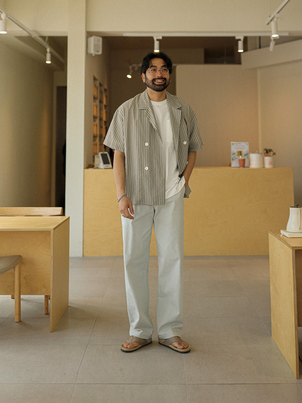 엘루 Stripe short-sleeved shirt&Jacket