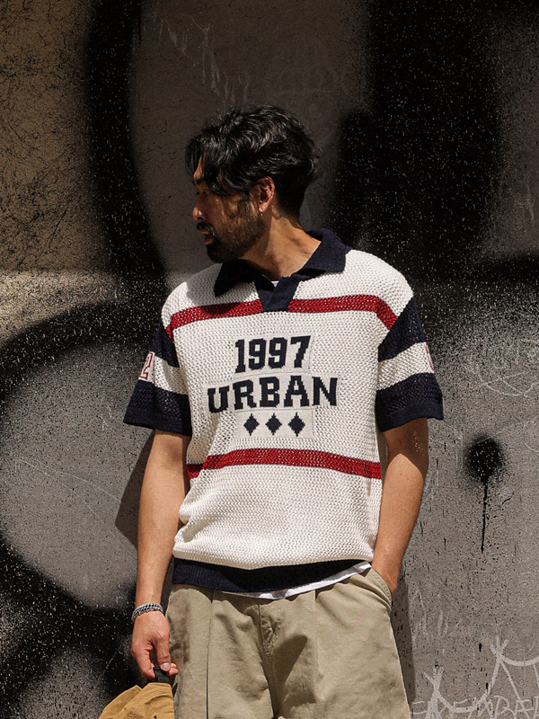 데모인스 short-sleeved collar knitwear