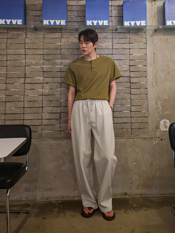 (L-7XL)<BR>터킷 Semi-wide fit banding cotton pants 473