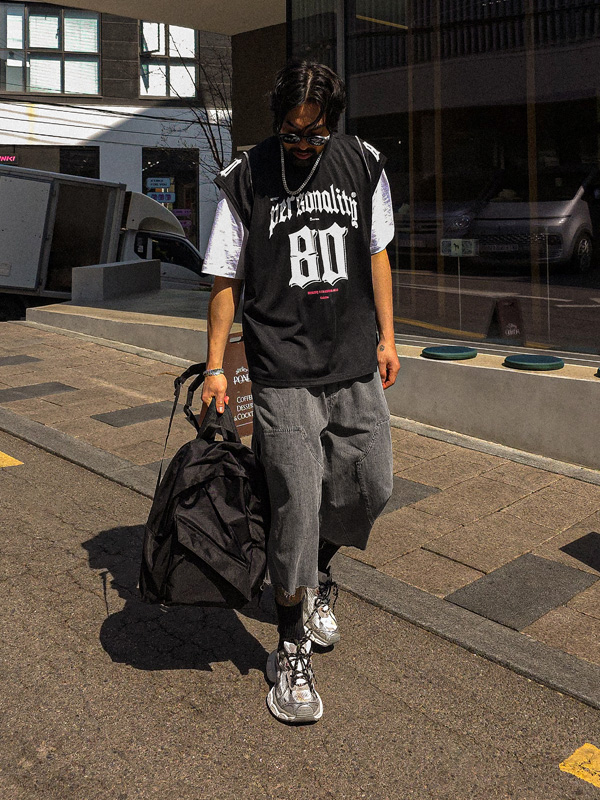 (XL-6XL)<BR>보프리우 7부 denim banding pants 628