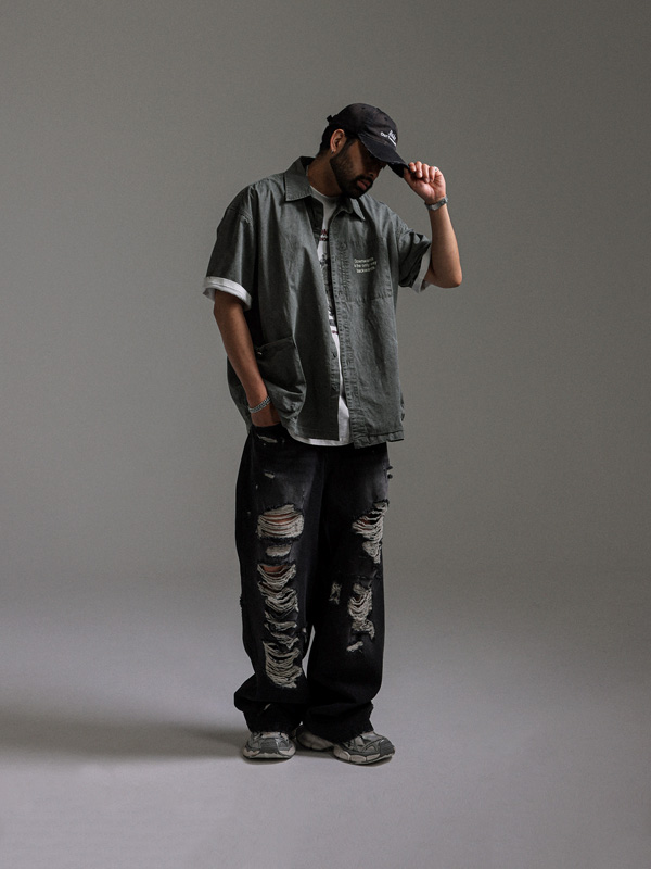 카발리 Semi-wide fit denim pants