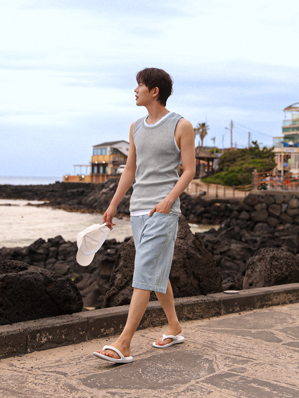 (M-5XL)<br>new ribbed 망고나시