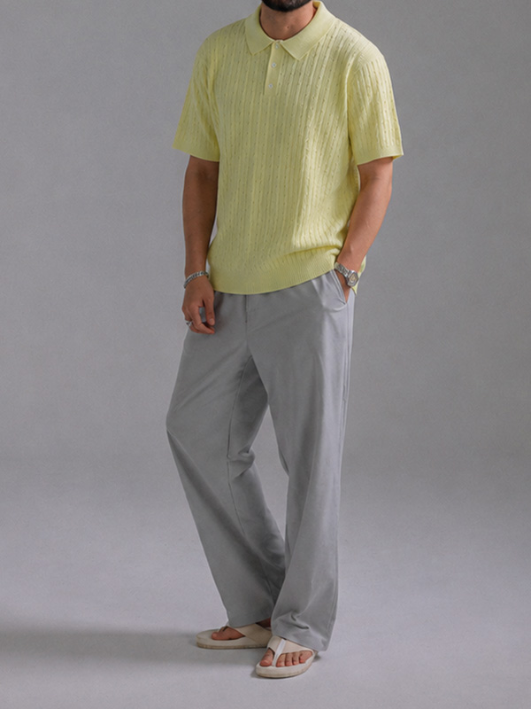 (L-5XL)<br>마그타르 short-sleeved collar knitwear S003
