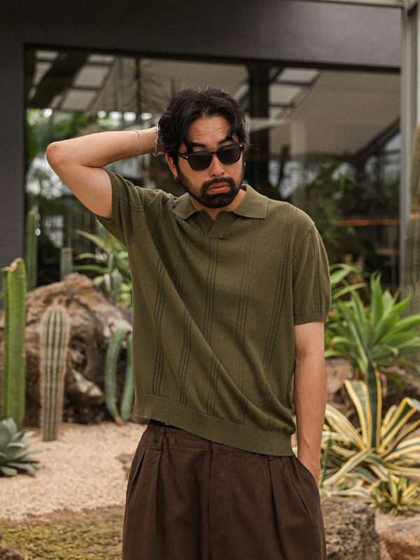 퍼디난드 short-sleeved collar knitwear