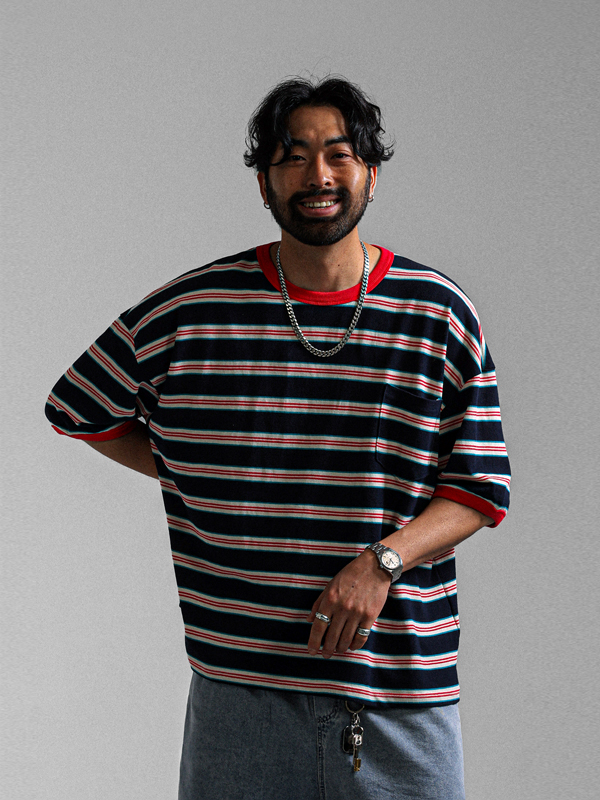 (XL-6XL)<BR>하르두이 stripe Short T shirts