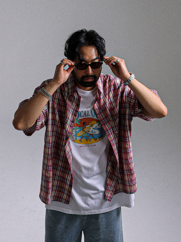 <font color="#660616">[Big ing EVENT product]</font><br>(L-4XL)<BR>발로트라 checkered short-sleeved shirt 414