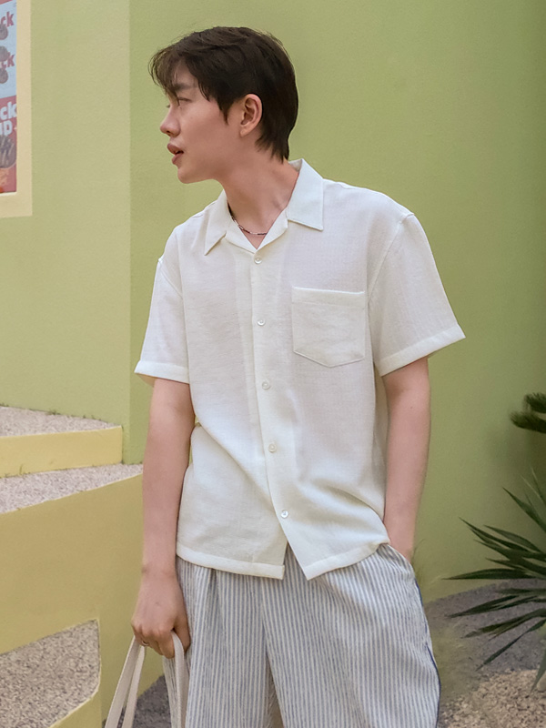 아폴리스 Open Collar short-sleeved shirt