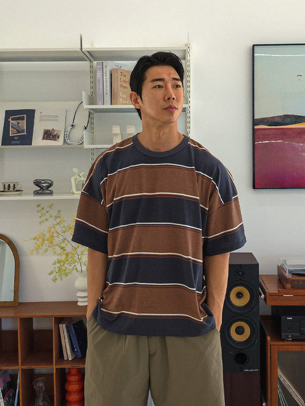 로리오트 stripe Short T shirts