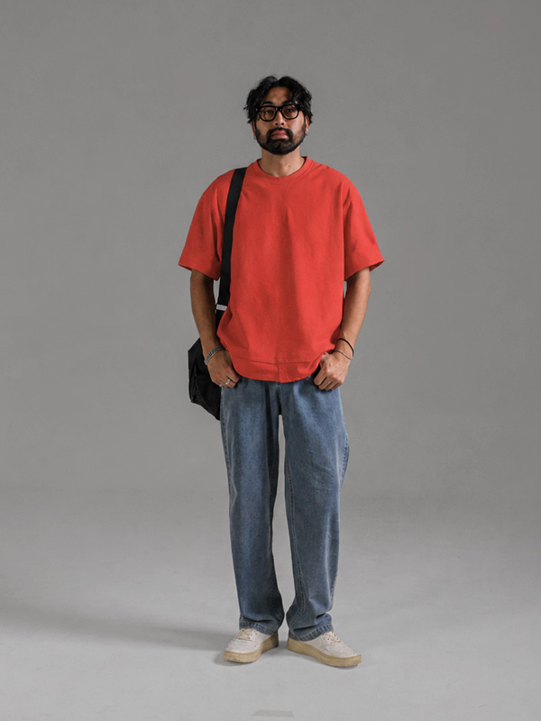 (L-6XL)<br>헤브린 Side slit Short T shirts