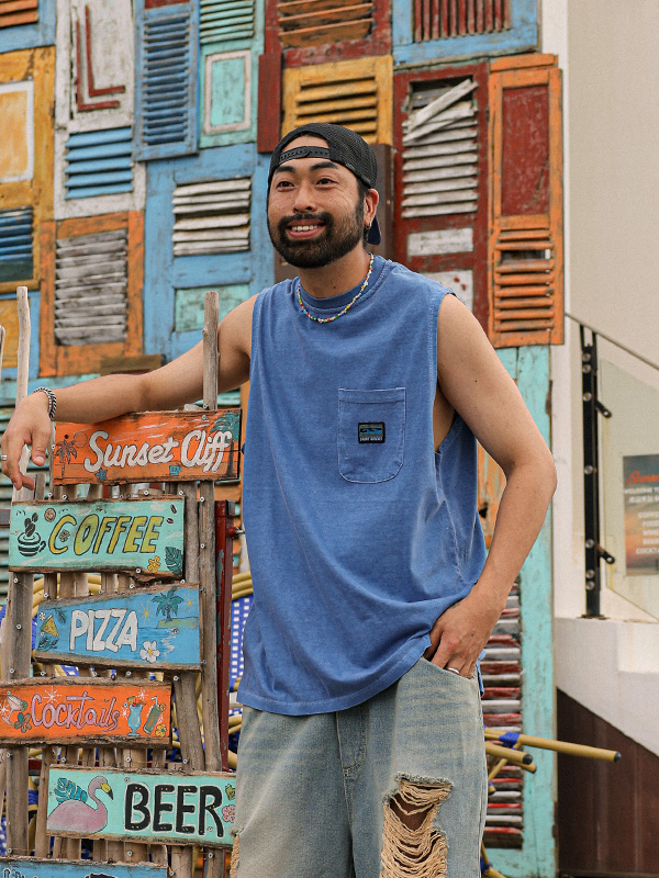 (L-5XL)<BR>빌롱 pigment Sleeveless shirts