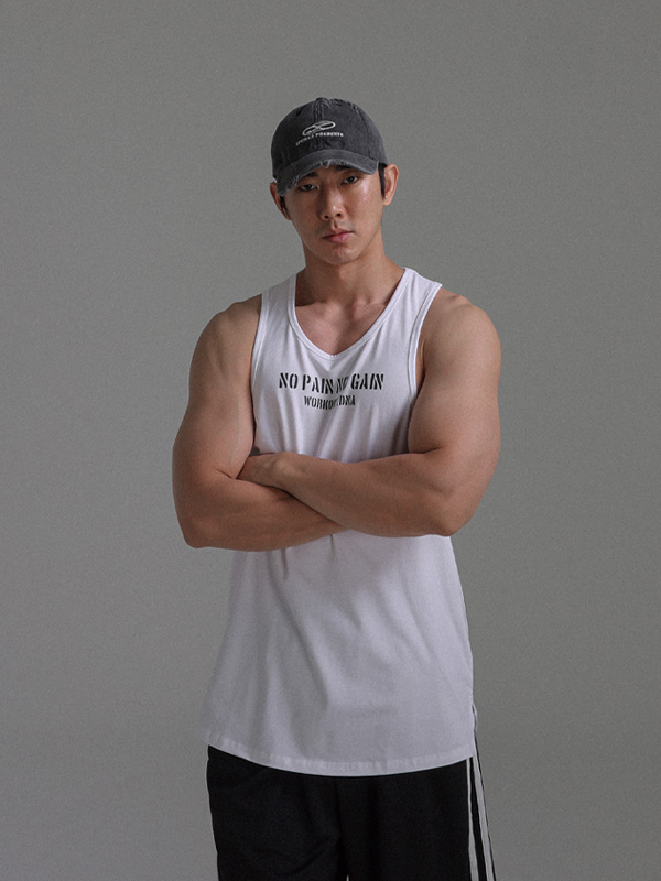 (L-5XL)<br>노페인노게인 Side slit Modal 헬스나시<br><font color=