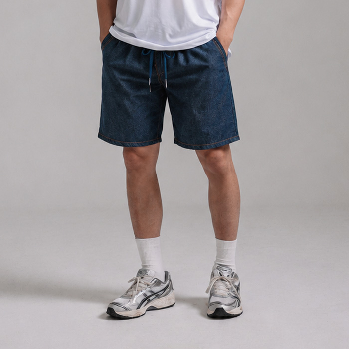 (L-5XL)<BR>마르단 Non-faded 생지데님밴딩반바지
