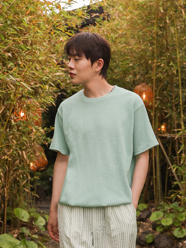 (M-6XL)<br>아프마드 넣은척 하찌반팔니트 <br><font color=