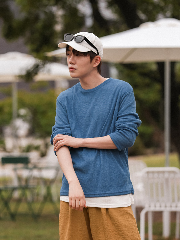 (L-4XL)<BR>픽포드 Linen a long-sleeved t-shirt