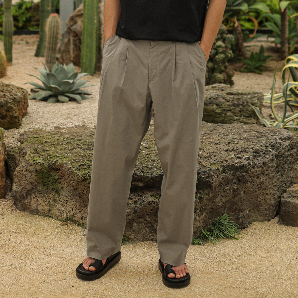 (L-5XL)<BR>비곤 Semi-wide fit Linen 뒷밴딩팬츠 S019-P