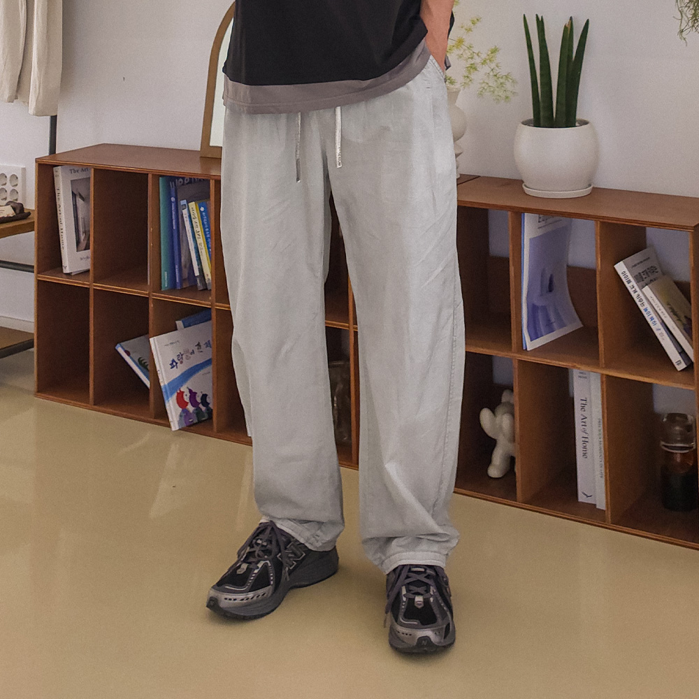 <br>(L-7XL)<BR>해리어 Semi-wide fit Washing banding pants A019