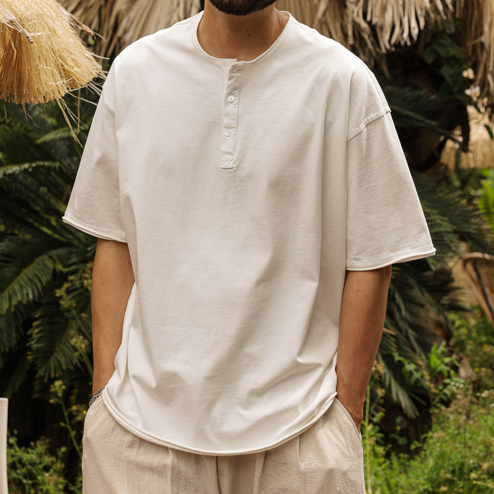 (XL-4XL)<br>램피터 Henley neck Short T shirts 60061