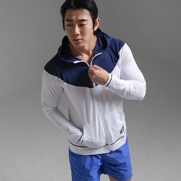 (M-4XL)<BR>시몬 rashguard Hoodies zip up