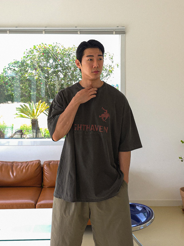 (XL-6XL)<BR>헤븐코드 pigment Short T shirts