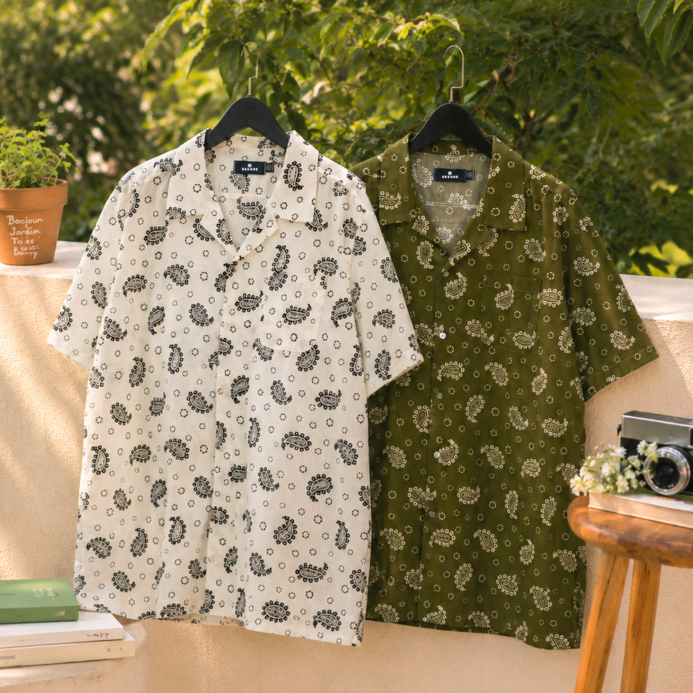 (XL-6XL)<BR>마치아스 Hawaiian short-sleeved shirt N023